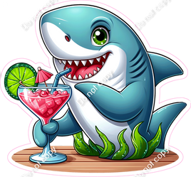 Shark Shark with a Drink