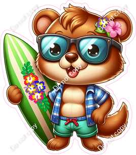 Bear with Surfboard