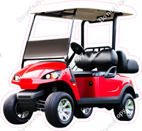 Red Golf Cart with Variants