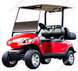 Red Golf Cart with Variants