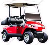 Red Golf Cart with Variants