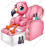 Flamingo Getting a Pedicure