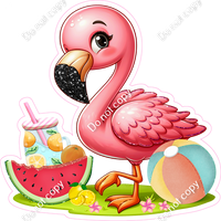 Flamingo with Watermelon