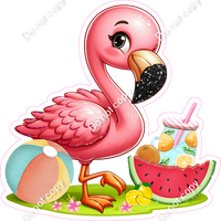 Flamingo with Watermelon