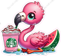 Flamingo with Strawberry Frappuccino