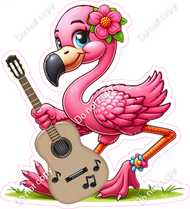 Flamingo with a Guitar