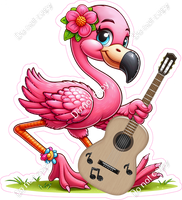 Flamingo with a Guitar