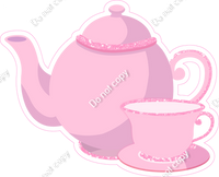 Baby Pink Tea Pot & Cup