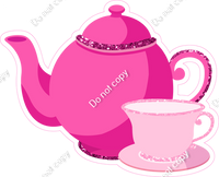 Hot Pink Tea Pot & Baby Pink Cup