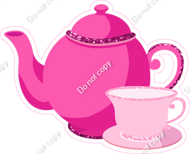 Hot Pink Tea Pot & Baby Pink Cup