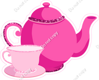 Hot Pink Tea Pot & Baby Pink Cup