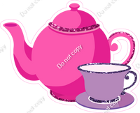 Hot Pink Tea Pot & Lavender Cup