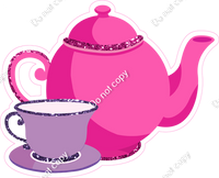 Hot Pink Tea Pot & Lavender Cup