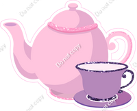 Baby Pink Tea Pot & Lavender Cup