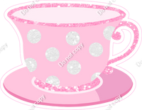 Baby Pink Tea Cup with Polka Dots