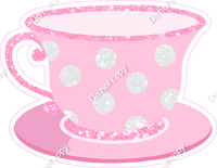 Baby Pink Tea Cup with Polka Dots