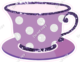 Lavender & Purple Tea Cup with Polka Dots