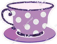 Lavender & Purple Tea Cup with Polka Dots