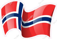 Norwegian Flag, Wavy