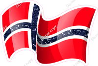 Norwegian Flag, Wavy