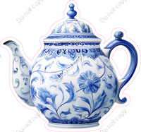 White & Blue Floral Tea Pot