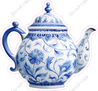 White & Blue Floral Tea Pot