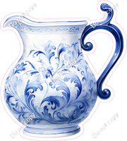 White & Blue Floral Tea Pitcher