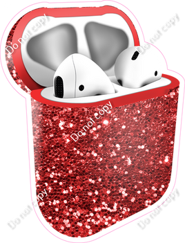 Red Sparkle - AirPods and Case