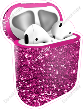 Hot Pink Sparkle - AirPods and Case