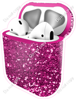 Hot Pink Sparkle - AirPods and Case