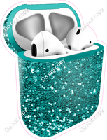 Teal Sparkle - AirPods and Case