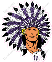 Gold - Indian Chief Profile General Mascot