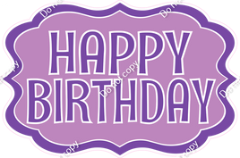 Flat Lavender & Purple - XL3 Happy Birthday Statement