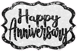 Sparkle Cursive Black & White - XL3 Happy Anniversary Statement