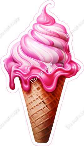 Pink Ice Cream Cone