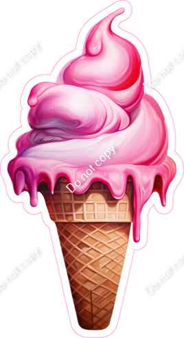 Pink Ice Cream Cone