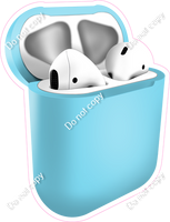 Flat Baby Blue - AirPods and Case