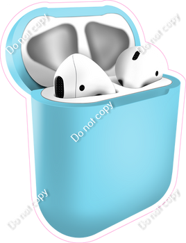 Flat Baby Blue - AirPods and Case