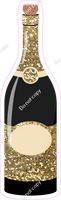 Champagne Bottle - Black & Gold