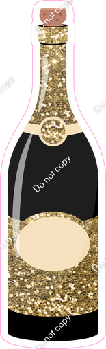 Champagne Bottle - Black & Gold