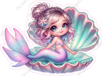 Pastel Mermaid in Shell 1