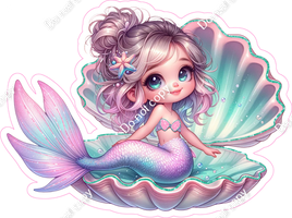 Pastel Mermaid in Shell 1