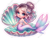 Pastel Mermaid in Shell 1