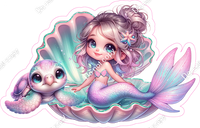 Pastel Mermaid in Shell 4