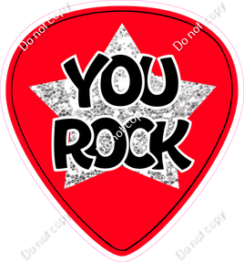 Red Guitar Pick - You Rock w/ Variants