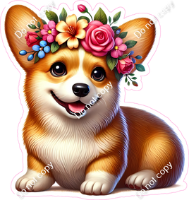 Corgi Flower Head Band