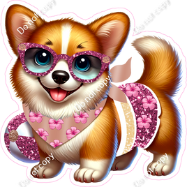 Corgi Pink Scarf