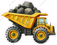 Construction - Dump Truck - Side, with Rocks