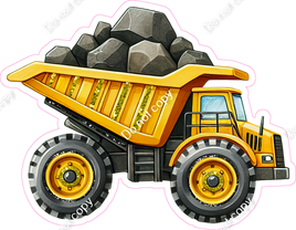 Construction - Dump Truck - Side, with Rocks