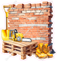 Construction - Brick Wall & Tools